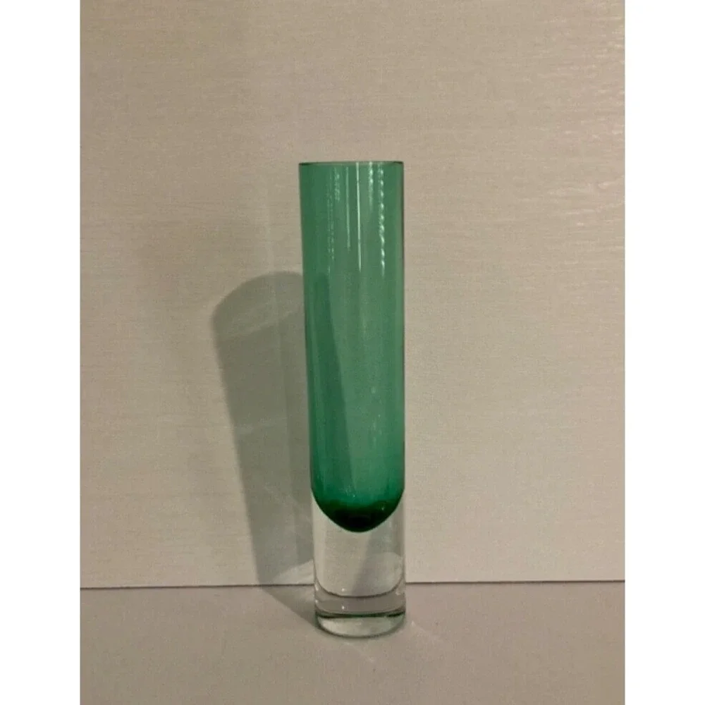 Green Cylindrical Bud Vase 8.75